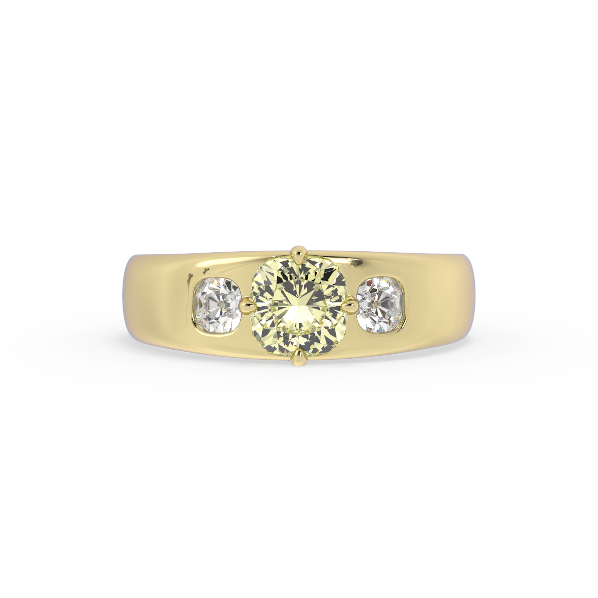 French Cut Three-Stone Signet | OAK