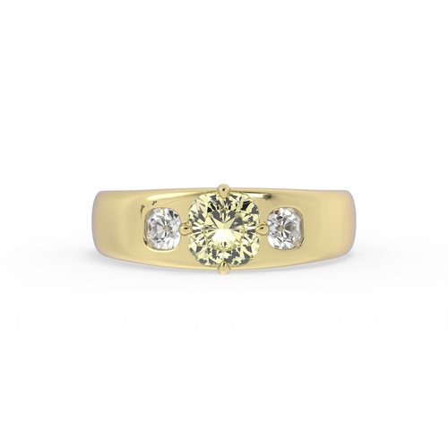 French Cut Three-Stone Signet | OAK