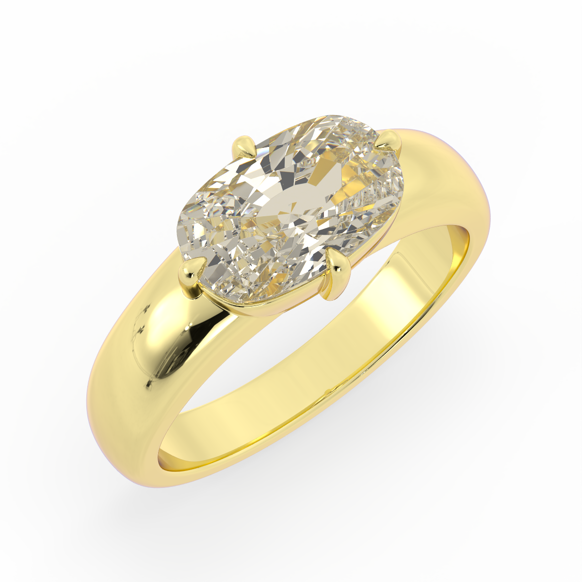 Elongated Cushion Sapphire Solitaire | OAK (view 2)