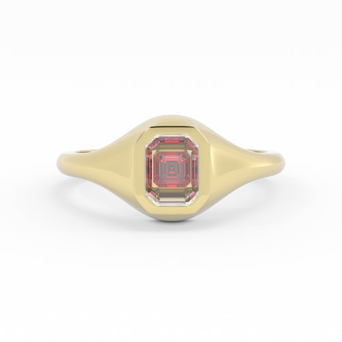 Petite Vitrine Signet | Emerald Portrait & Asscher Ruby