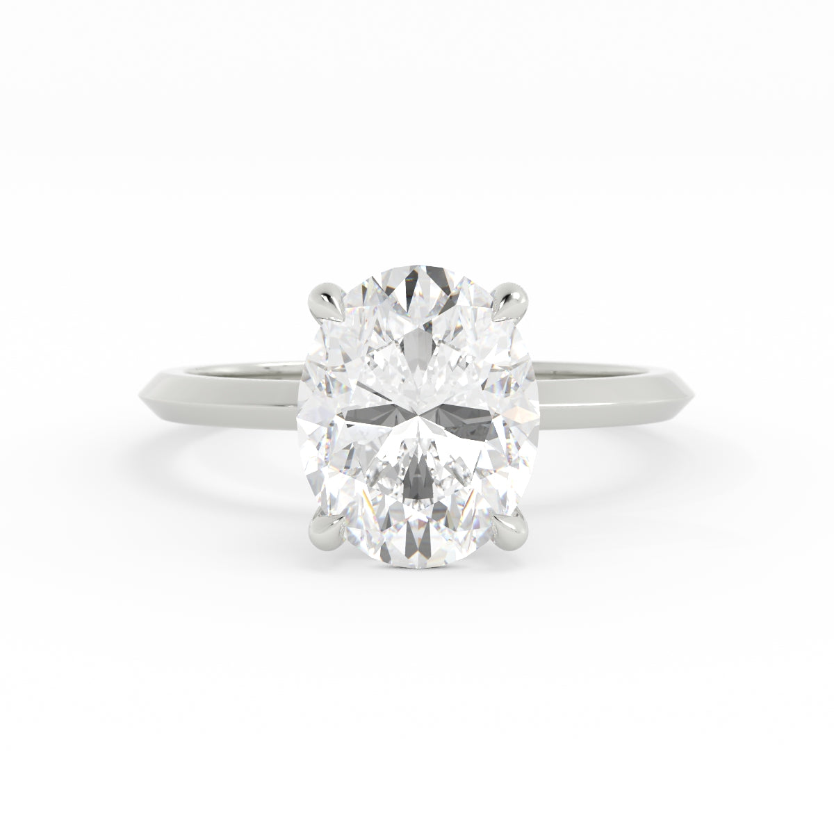 Jake | Custom Oval Solitaire with Knife Edge and Hidden Halo