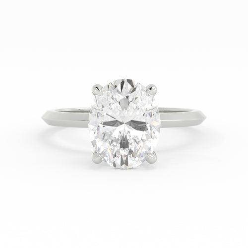 Jake | Custom Oval Solitaire with Knife Edge and Hidden Halo