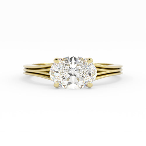 East West Oval & Ridged Split Band | Quote P570
