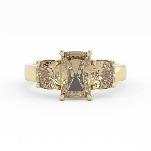 OAK || Radiant champagne 3-stone