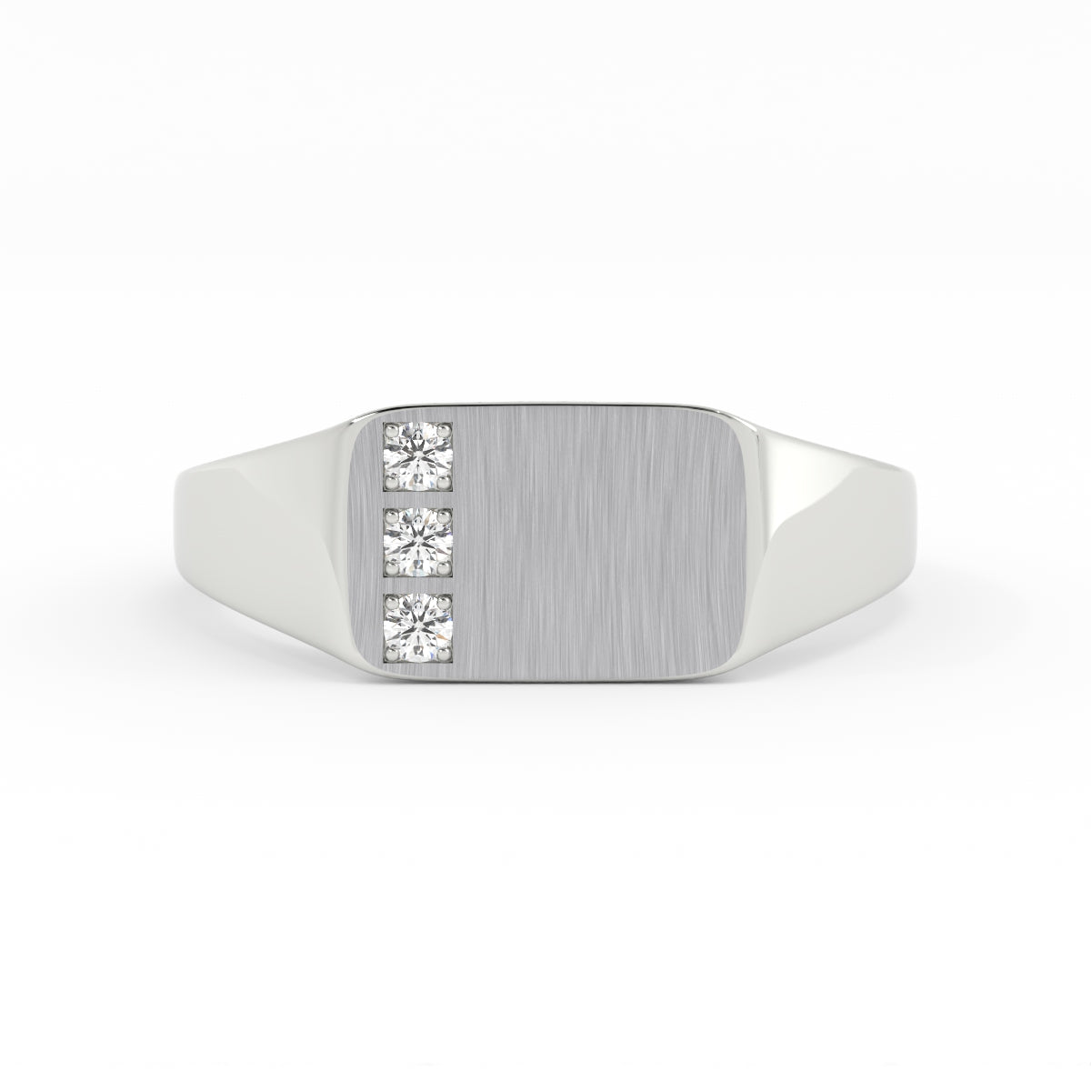 Rectangle Diamond Signet | Platinum | J2209