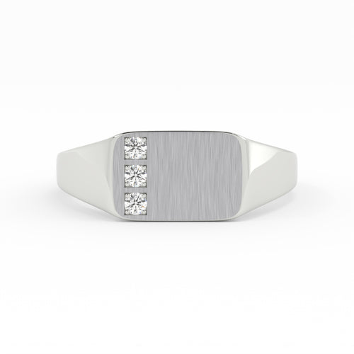 Rectangle Diamond Signet | Platinum | J2209