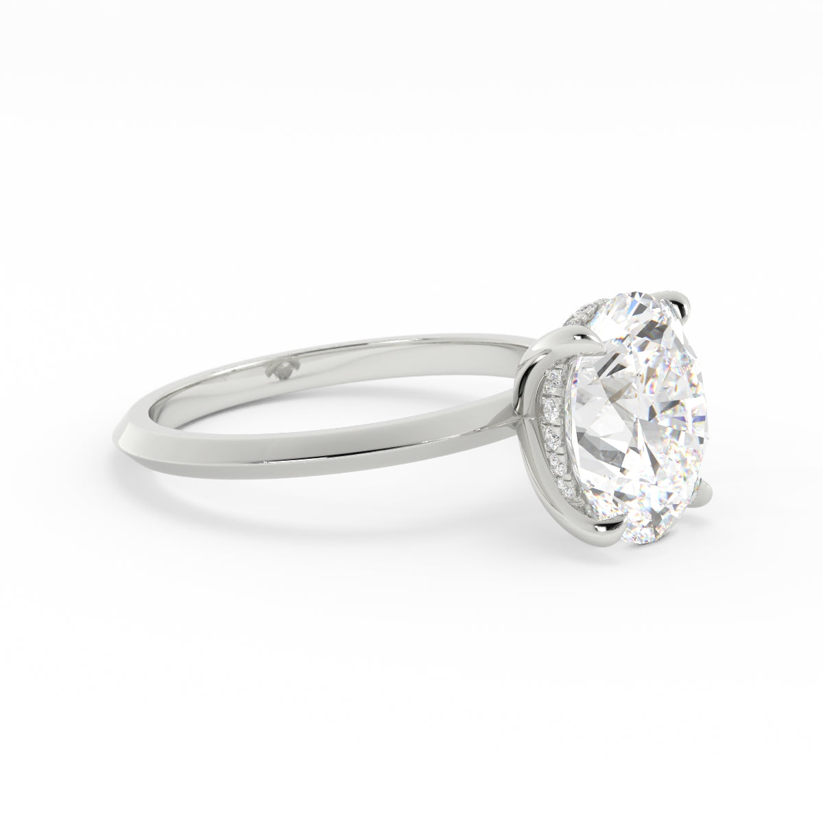 Jake | Custom Oval Solitaire with Knife Edge and Hidden Halo