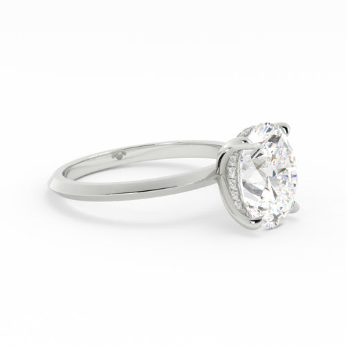 Jake | Custom Oval Solitaire with Knife Edge and Hidden Halo