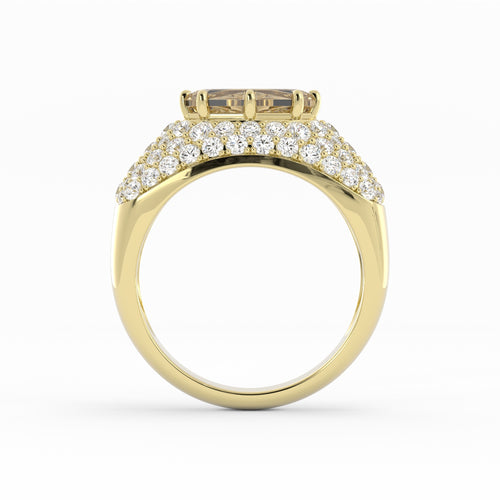 East West Pave Dome || Step Cut Marquise