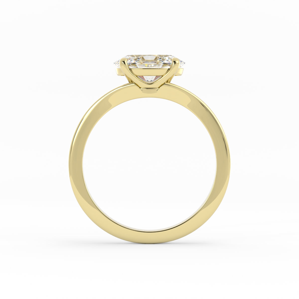 East West Oval & Ridged Split Band | R971