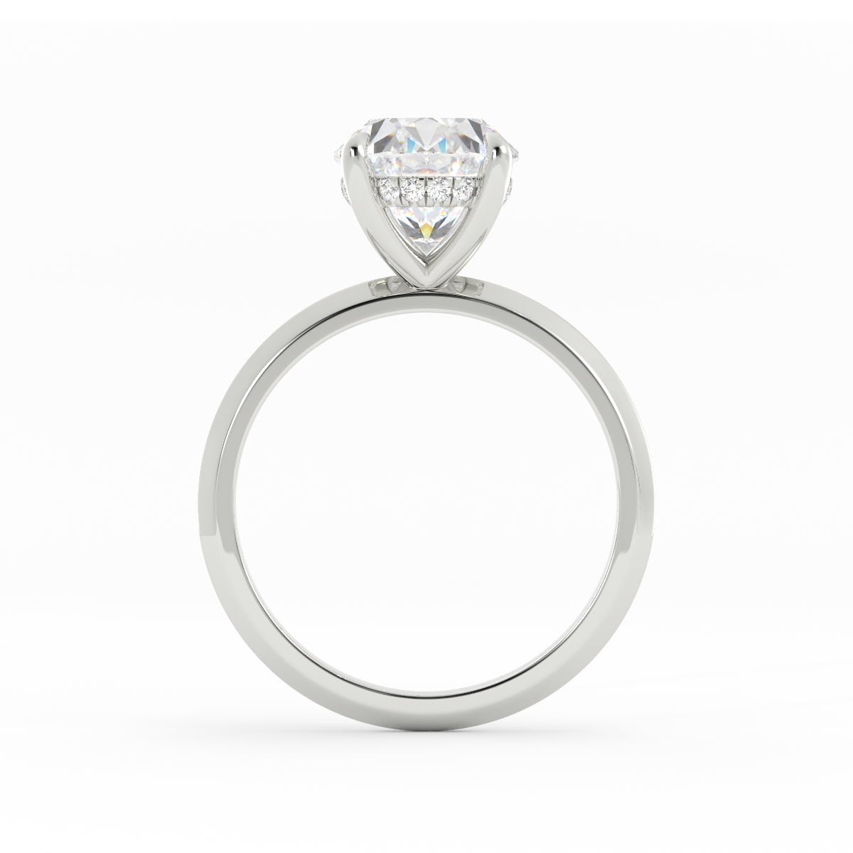 Jake | Custom Oval Solitaire with Knife Edge and Hidden Halo