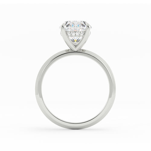 Jake | Custom Oval Solitaire with Knife Edge and Hidden Halo
