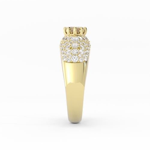 East West Pave Dome || Step Cut Marquise