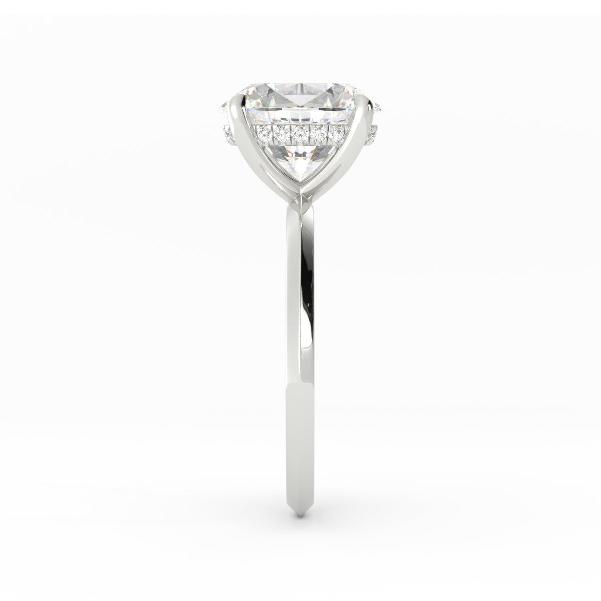 Jake | Custom Oval Solitaire with Knife Edge and Hidden Halo