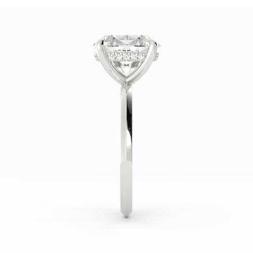 Jake | Custom Oval Solitaire with Knife Edge and Hidden Halo