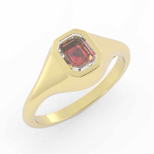 Petite Vitrine Signet | Emerald Portrait & Asscher Ruby