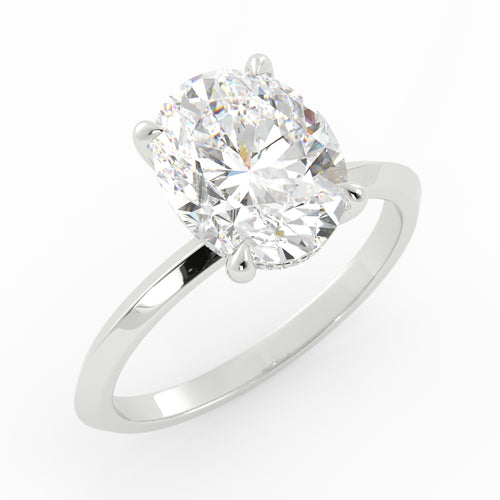 Jake | Custom Oval Solitaire with Knife Edge and Hidden Halo