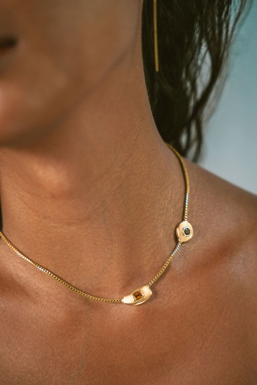 Dual Floating Gemstone Necklace