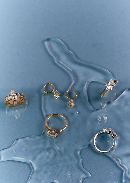 Diamond Dangle Hoops (view 3)