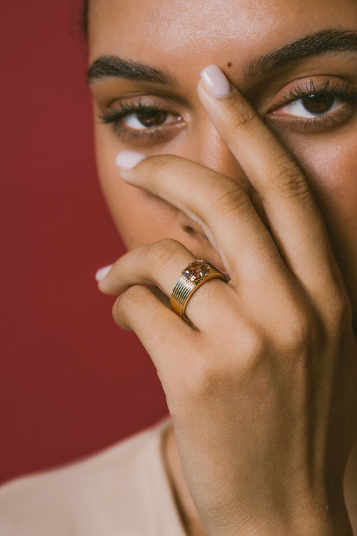 Champagne Senna | Old Mine Cushion Deep Champagne