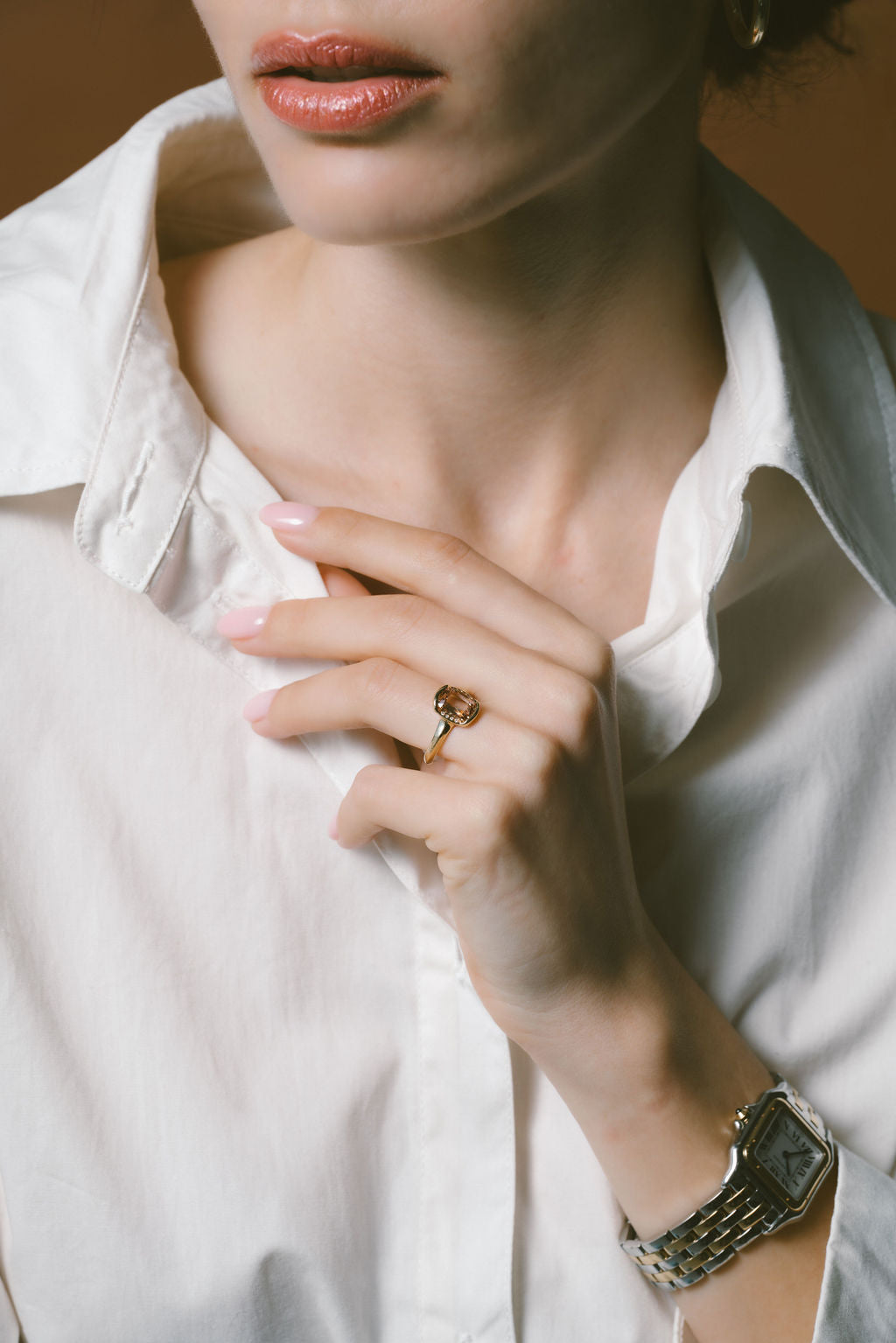 Champagne Dove | Rose cut cushion