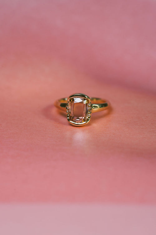 Champagne Dove | Rose cut cushion