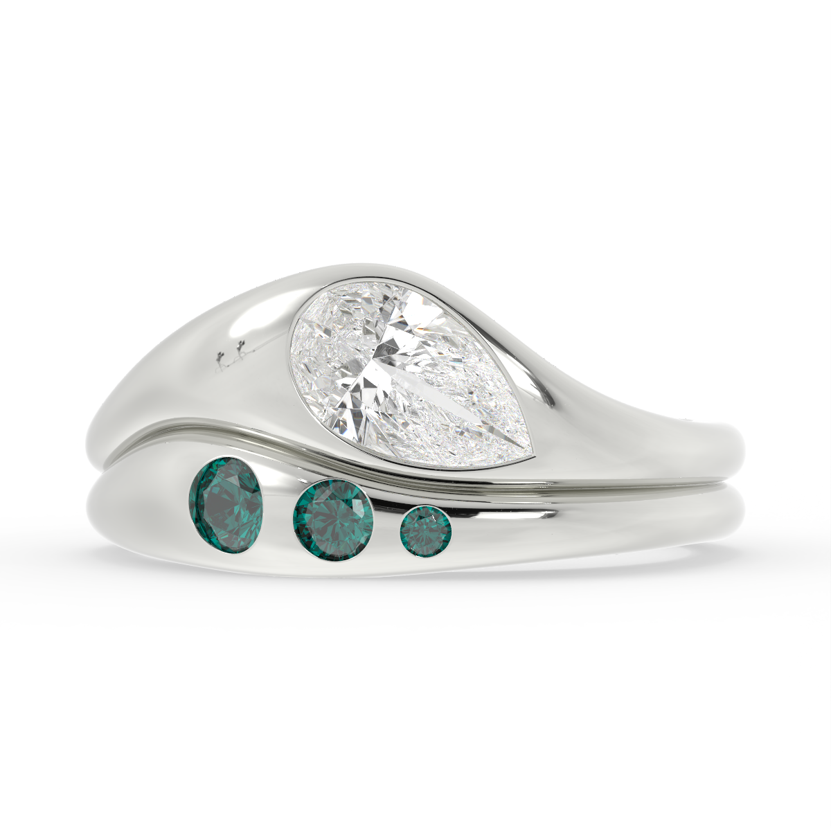 Marlow || With Matching Graduated 3 Stone Band S3584