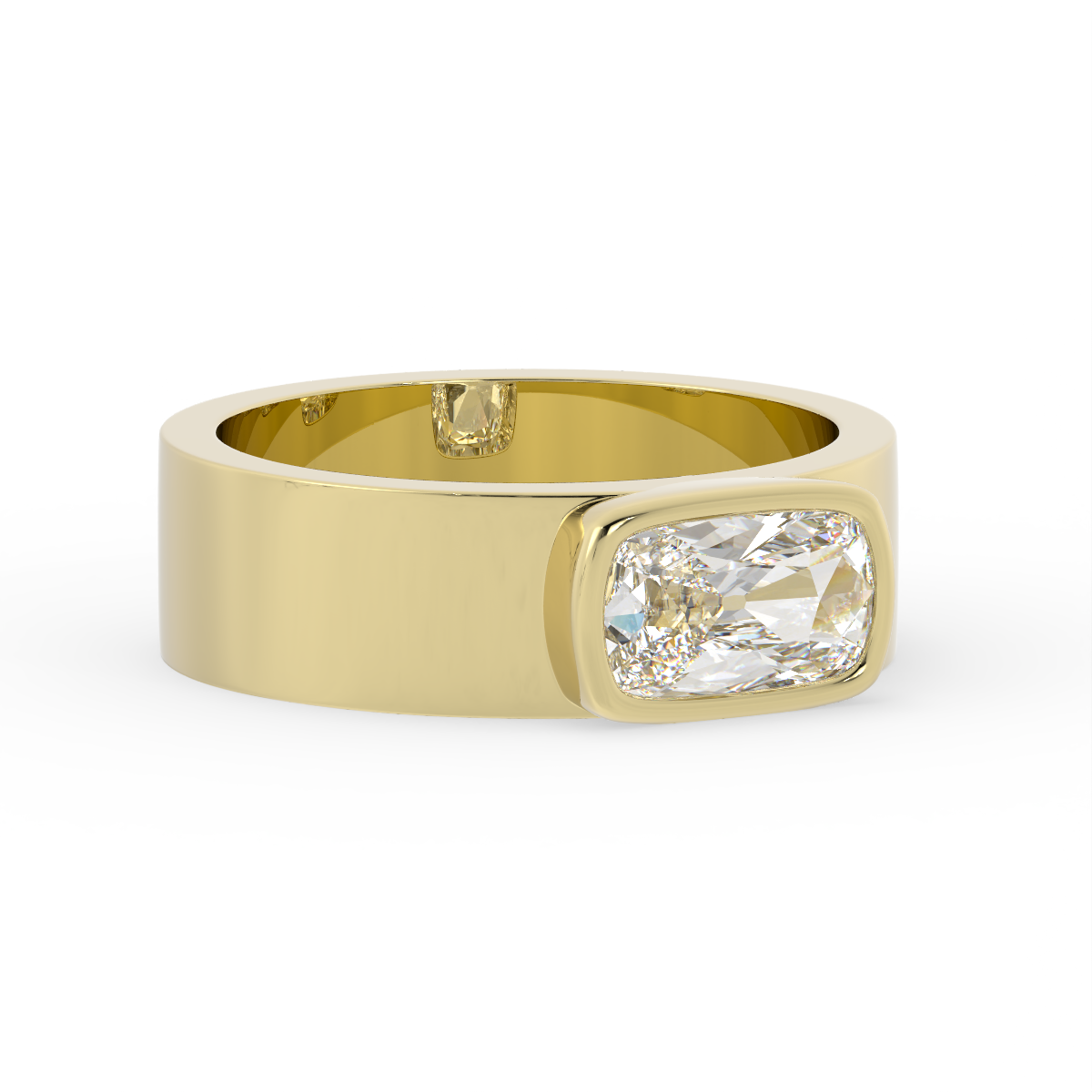 Old Mine Cushion Cigar Band Solitaire | OAK (view 2)