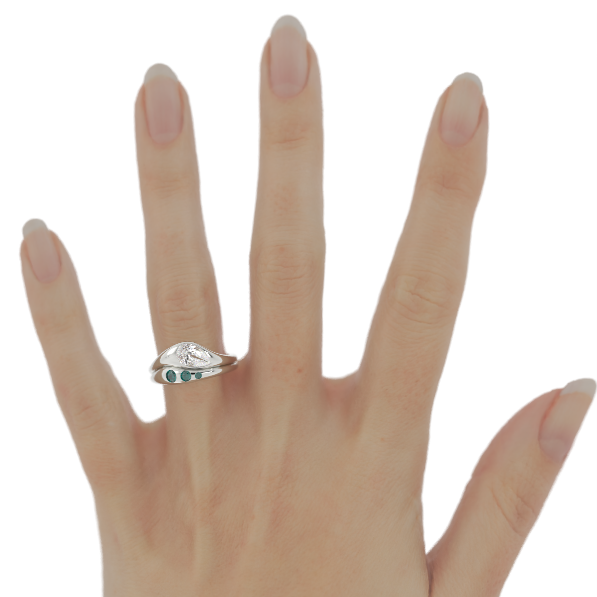 Marlow || With Matching Graduated 3 Stone Band S3584