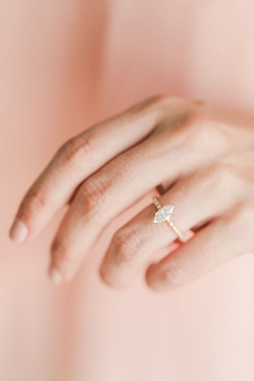 Marquise with a Pavé Band | Hidden Halo Detail