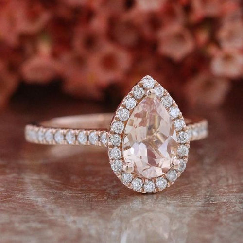 Pear Halo Solitaire | Quote P576