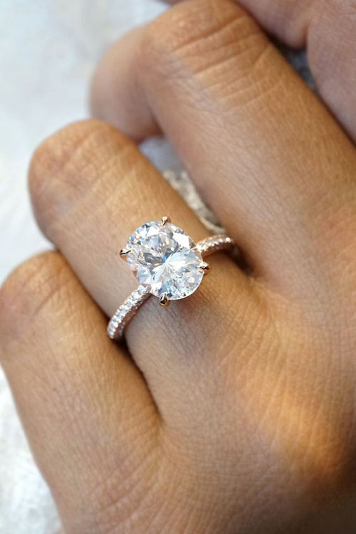 Oval with a Pavé Band & Hidden Halo | Quote