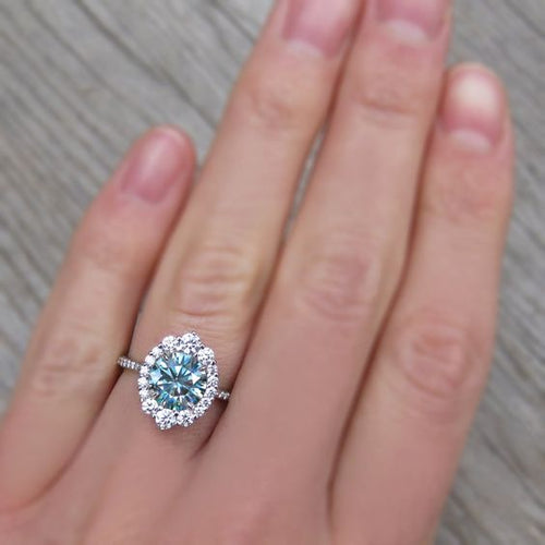 Graduated Halo & Aquamarine Center | Quote