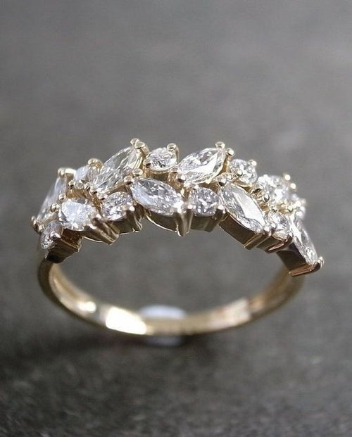 Emerald with Floral Accent & Band | Quote