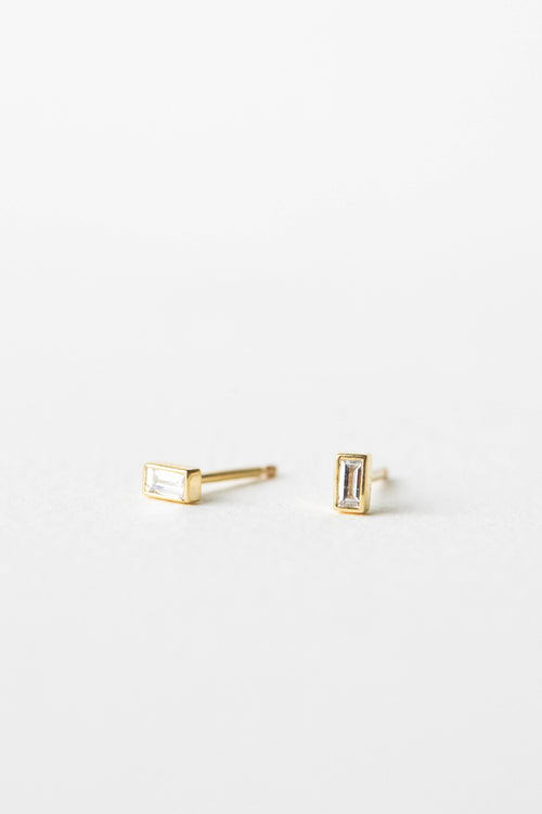 Baguette Bezel Studs