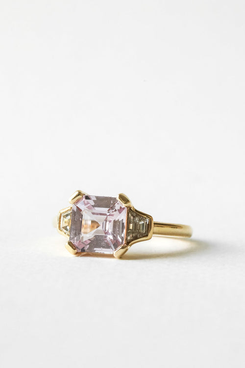 Pale Pink Sapphire Three-Stone