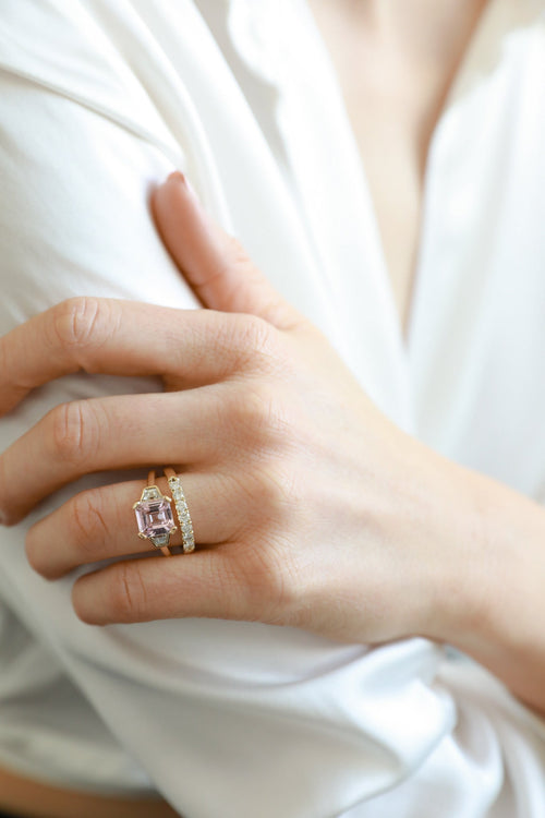 Pale Pink Sapphire Three-Stone