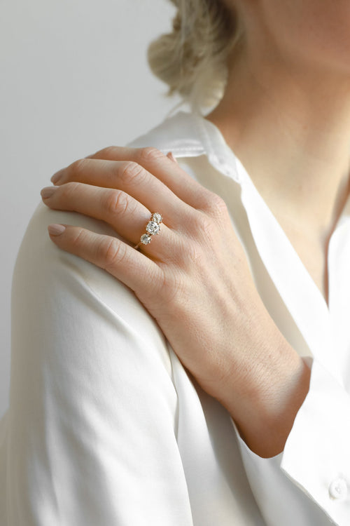 Old Mine Cushion Three-Stone