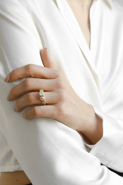 Old Mine Cushion Three-Stone