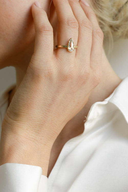 Elongated Pear Solitaire | Sold Out