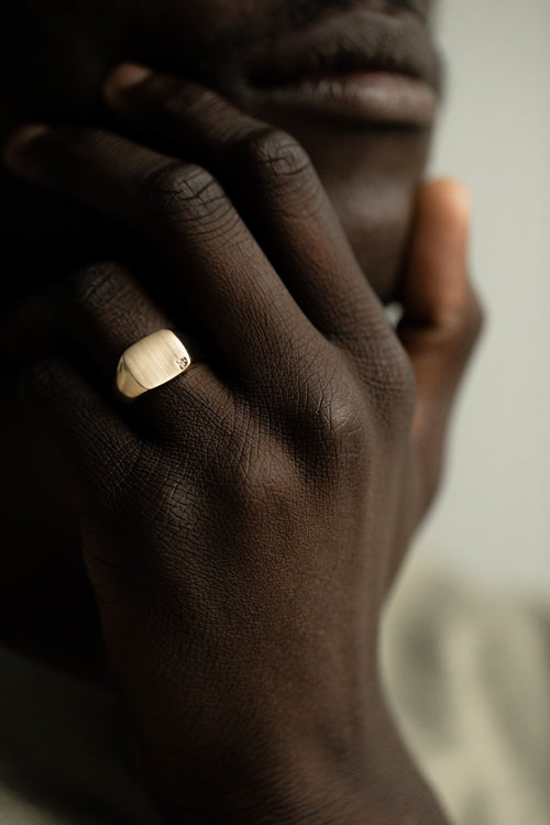 Squared Diamond Signet