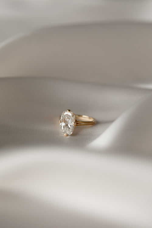 Antique Cut Elongated Cushion Solitaire