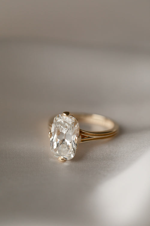 Antique Cut Elongated Cushion Solitaire
