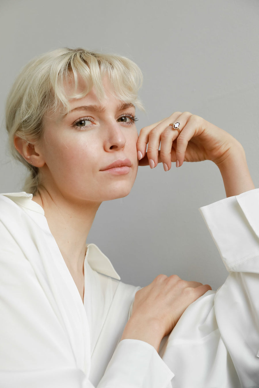 Cognac Oval Fleur – June Rings