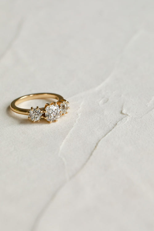 Old Mine Cushion Three-Stone