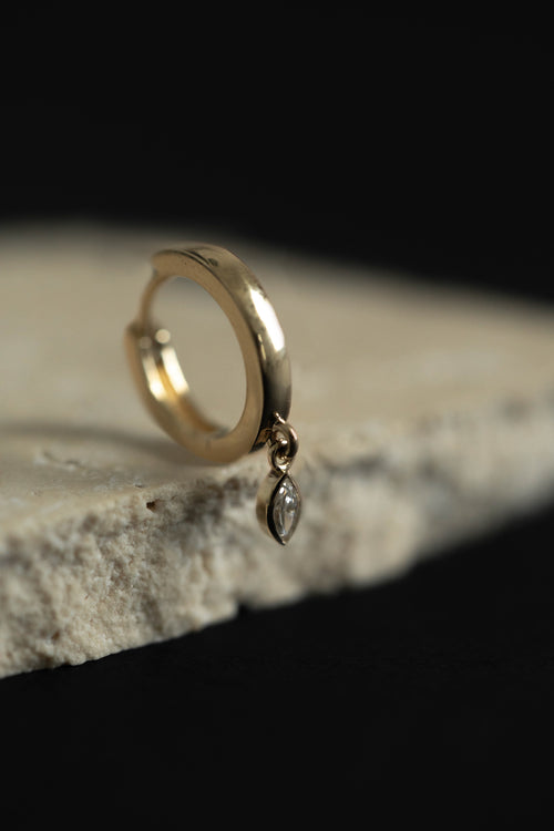 Marquise Drop Hoop