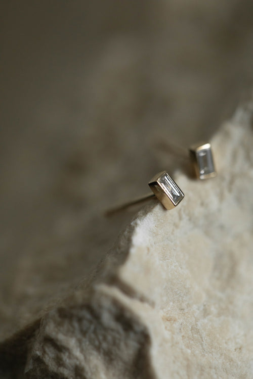 Baguette Bezel Studs