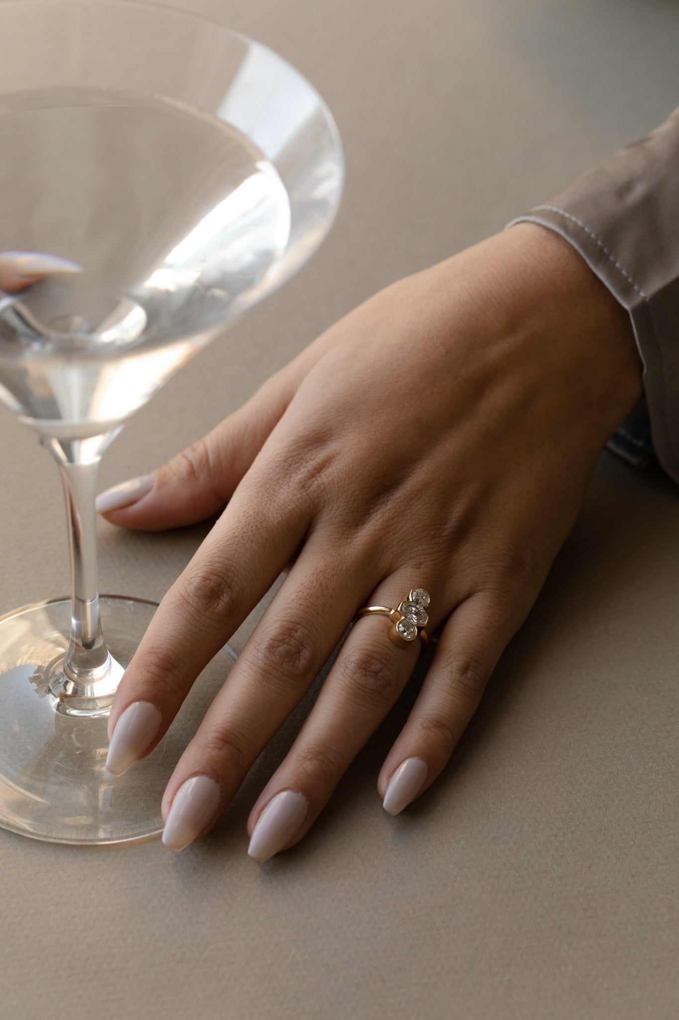 Art Deco Stack June Rings