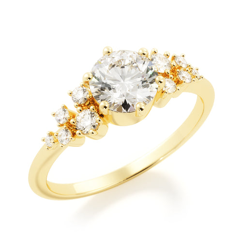 Round with Dainty Side Stones | Quote