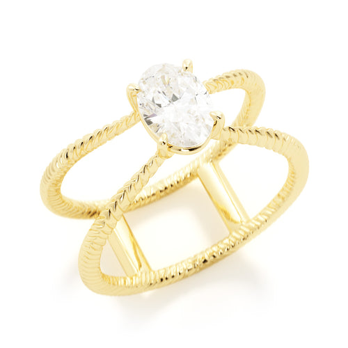 Double Band Oval Solitaire | Quote